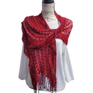 Red Knit Shawl